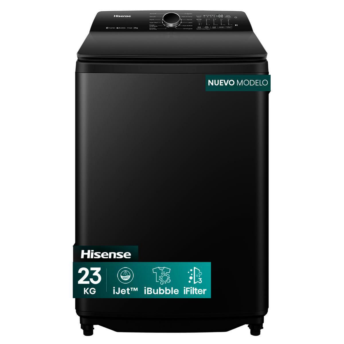HISENSE - Lavadora Carga Superior 23 kg Inox WT5I2323DB