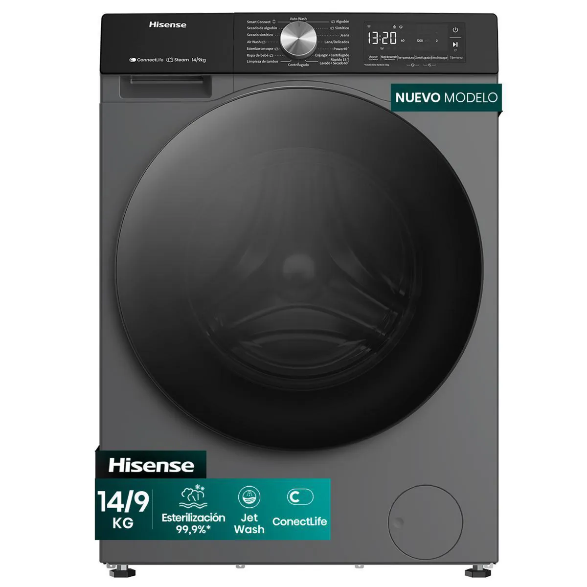 HISENSE - Lavadora-Secadora 14/9 kg Inox WD3S1443BT1