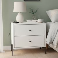 Velador 2 Cajón(es) Luna 54x56x45 cm Vainilla