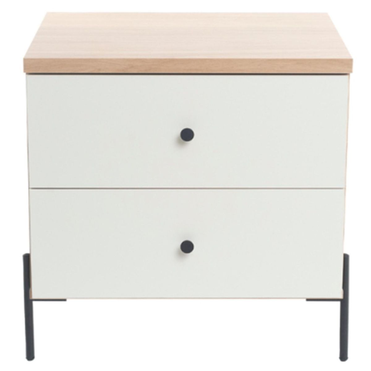 ONESSTA - Velador 2 Cajón(es) Ilium 54x56x45 cm Vainilla/Itapua