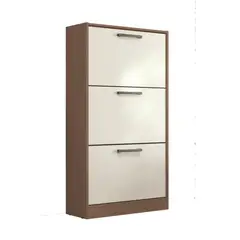 ONESSTA - Zapatera MDP 3 Nivel(es) 68x127x25 cm Café/beige