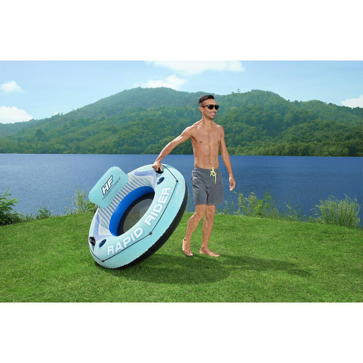 BESTWAY - Flotador Inflable Hydro-Force Comfort Plush Turquesa 5x50x135 cm
