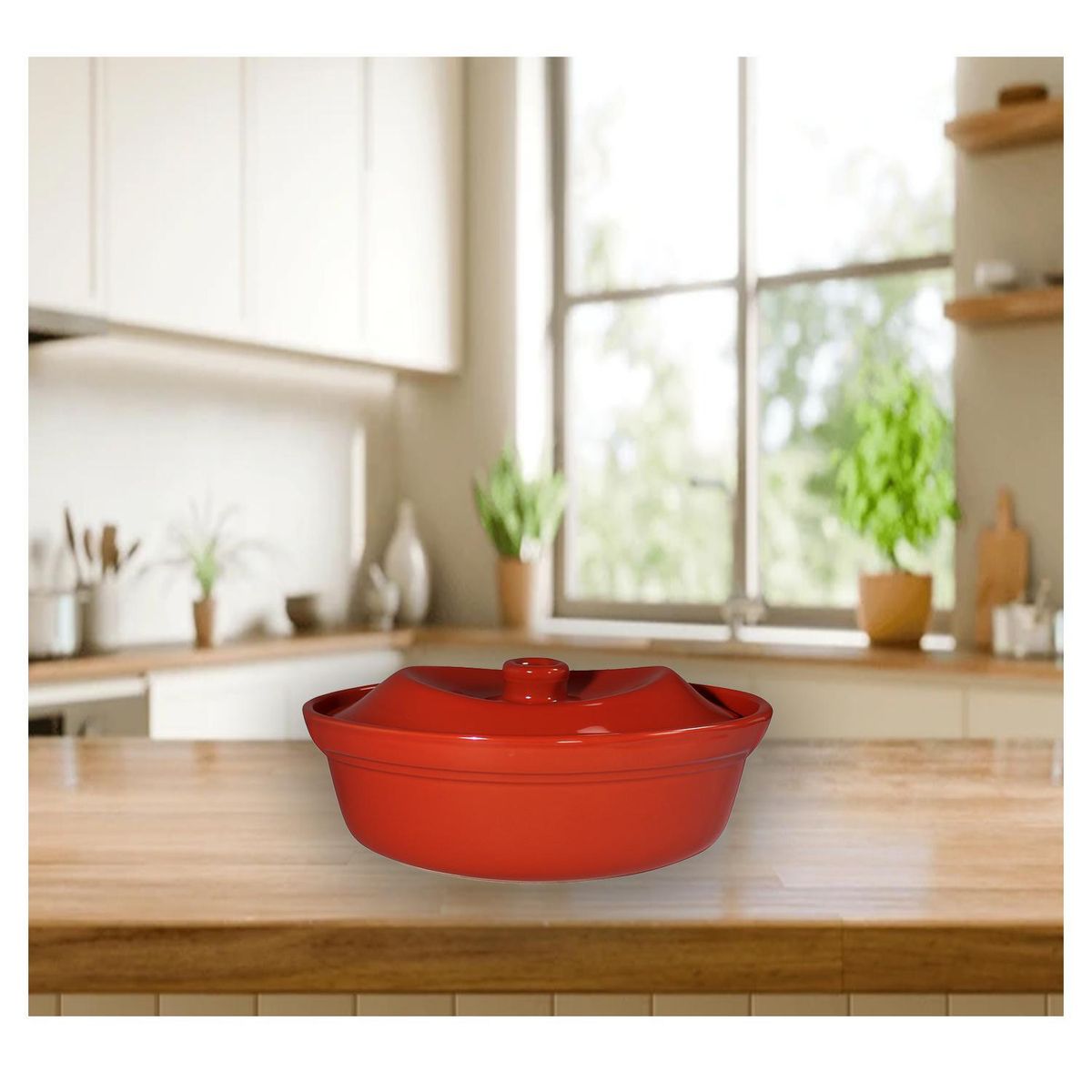 CLEVERWAY - Fuente Horno Oval con Tapa Rojo