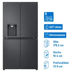 LG - Refrigerador Multidoor No Frost 637 Litros GM92SPV.AEVPECL