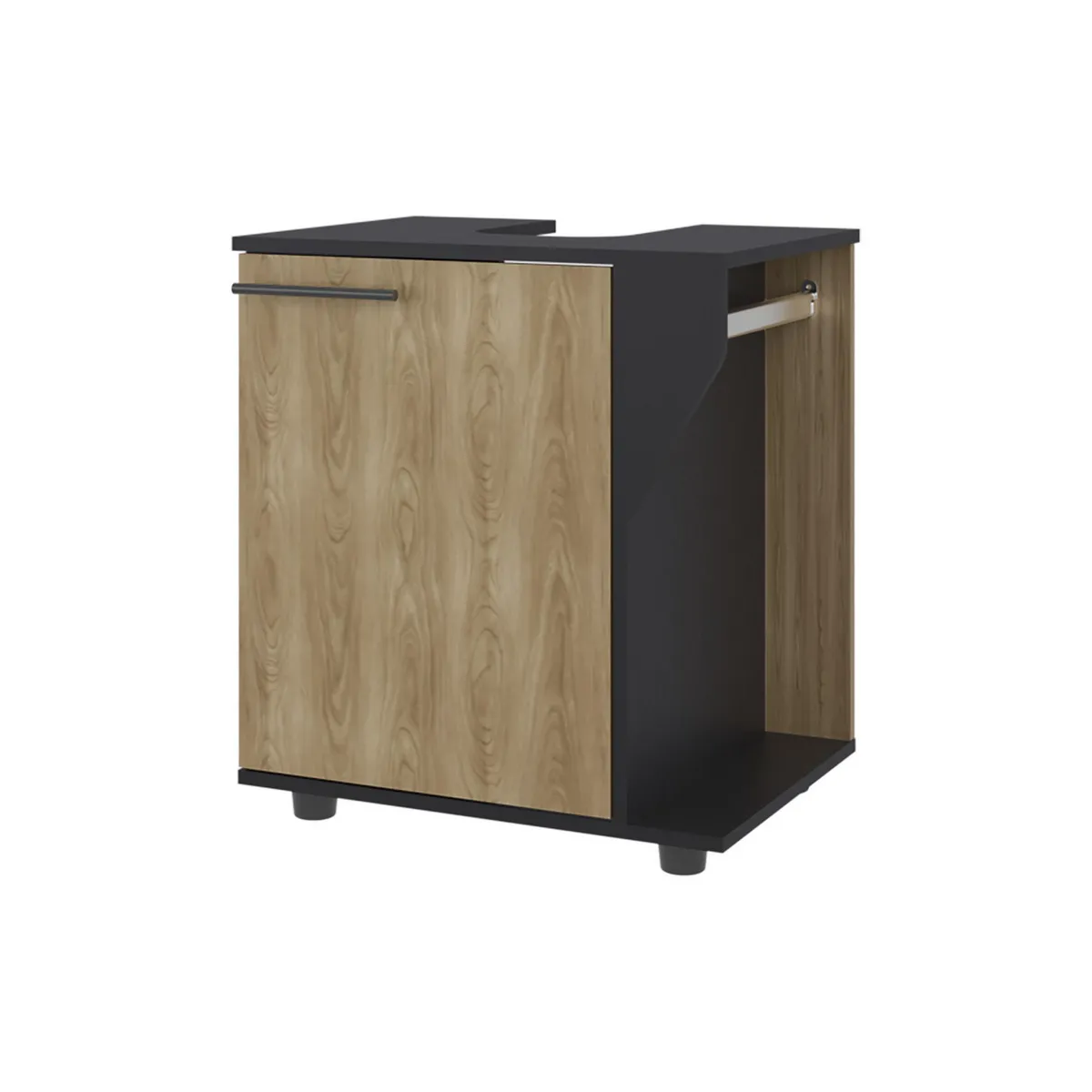 TUHOME - Mueble de baño para lavamanos Phillips 1 puerta wengue y fresno