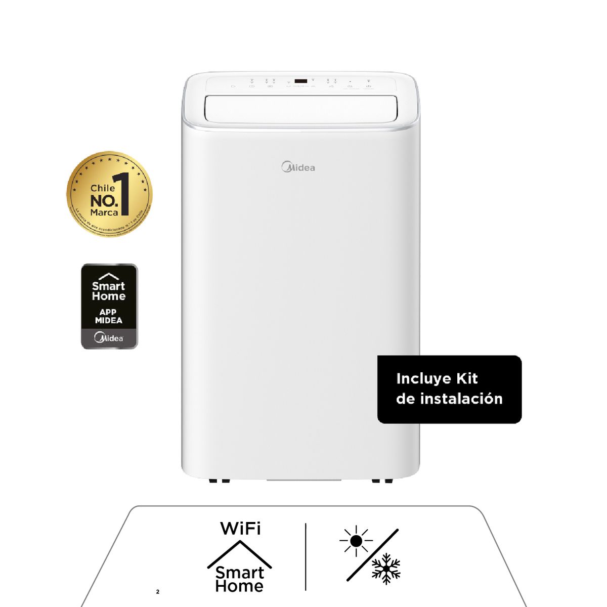 MIDEA - Aire Acondicionado 12000 MPPXA-12HRN8