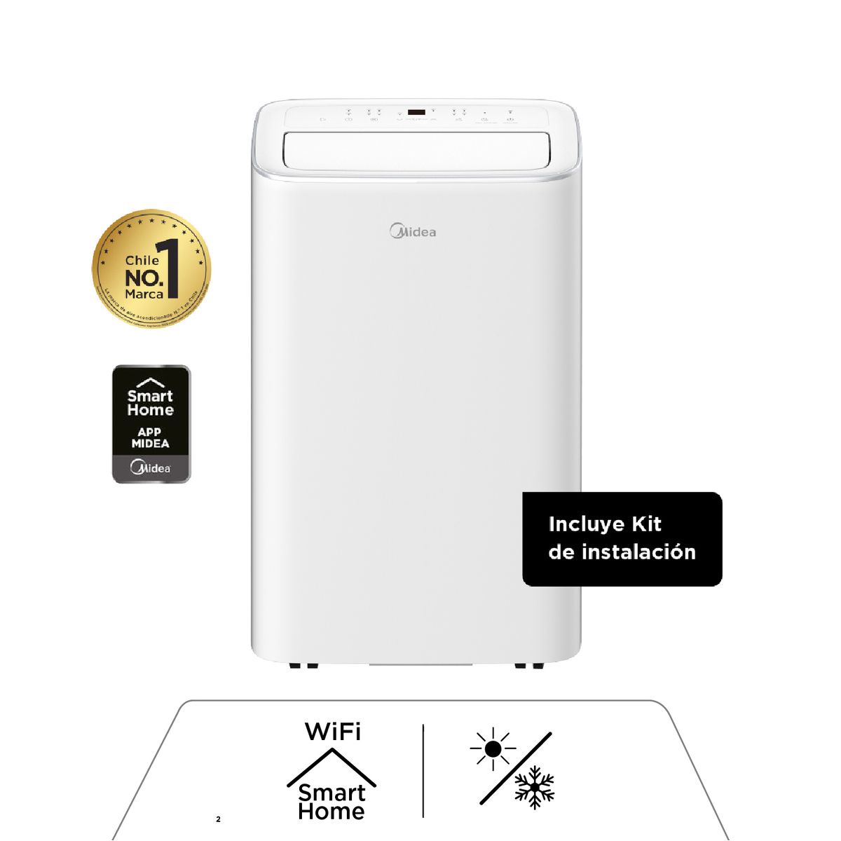 MIDEA - Aire Acondicionado 12000 MPPXA-12HRN8