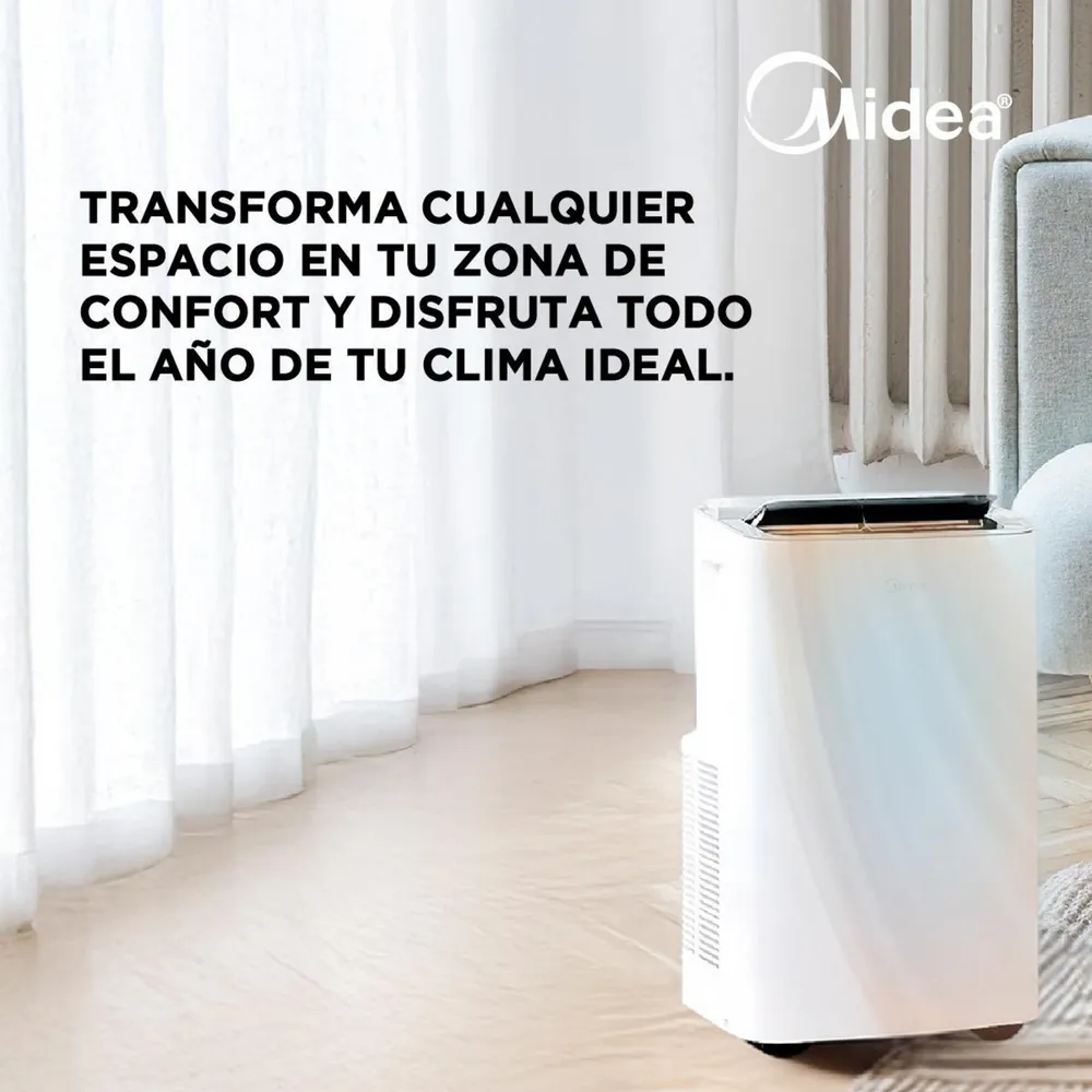 Midea SmartFlex MPPXA-12HRN8 Portátil 12000 BTU Frío/Calor Wi-Fi Blanco, foto 2