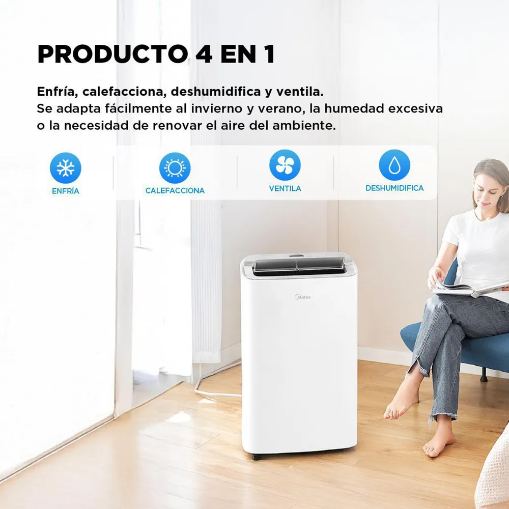 Midea SmartFlex MPPXA-12HRN8 Portátil 12000 BTU Frío/Calor Wi-Fi Blanco, foto 4