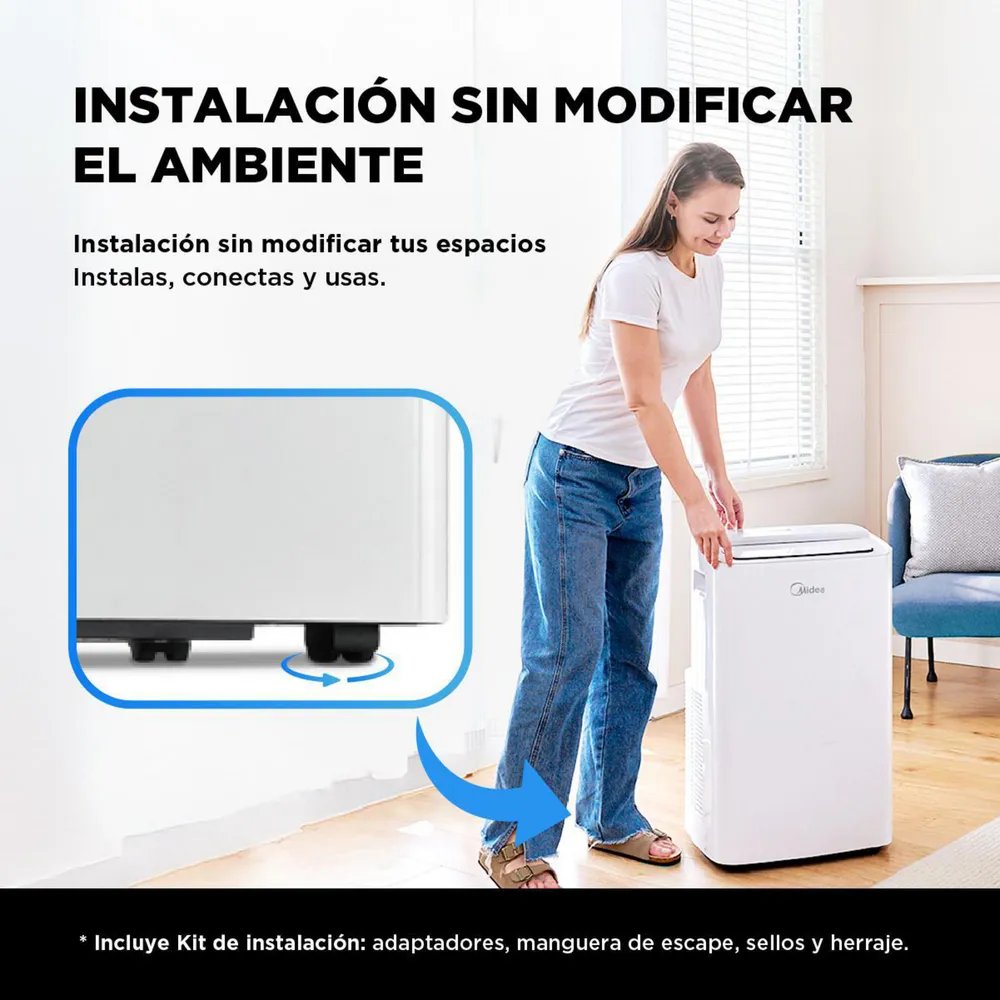 Midea SmartFlex MPPXA-12HRN8 Portátil 12000 BTU Frío/Calor Wi-Fi Blanco, foto 5