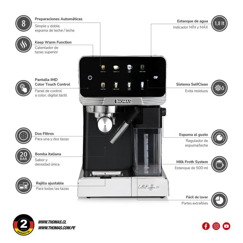 Cafetera 1.8 l 1350 W Negro, foto 6