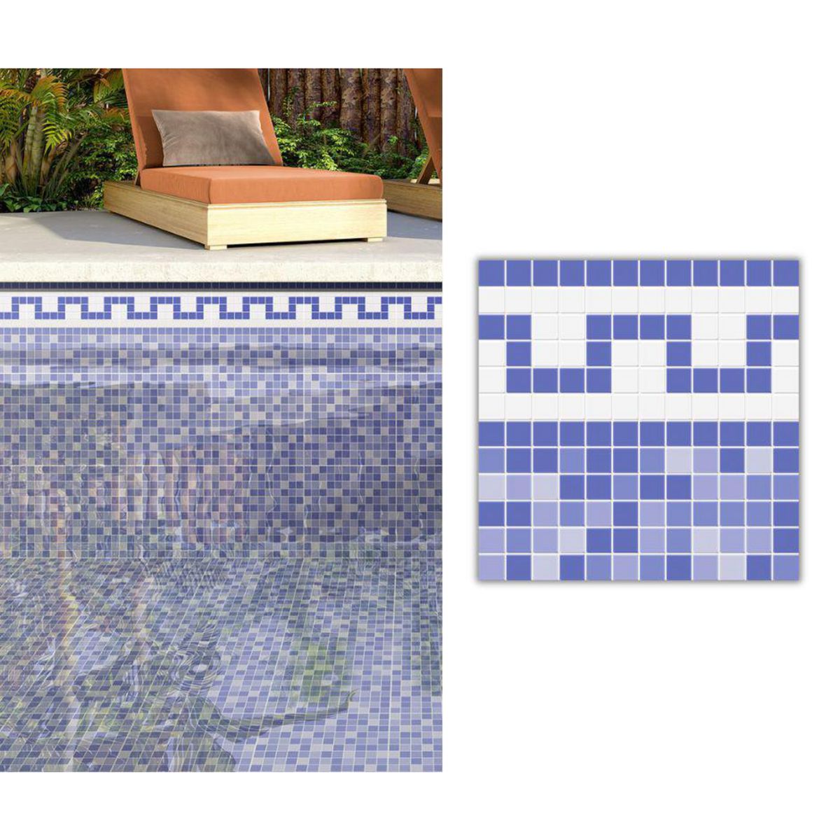 SUPER CERAMICA - Cerámica 33.3x33.3 cm Pool Decor Marino Azul, Celeste,Gris 1.56 m2