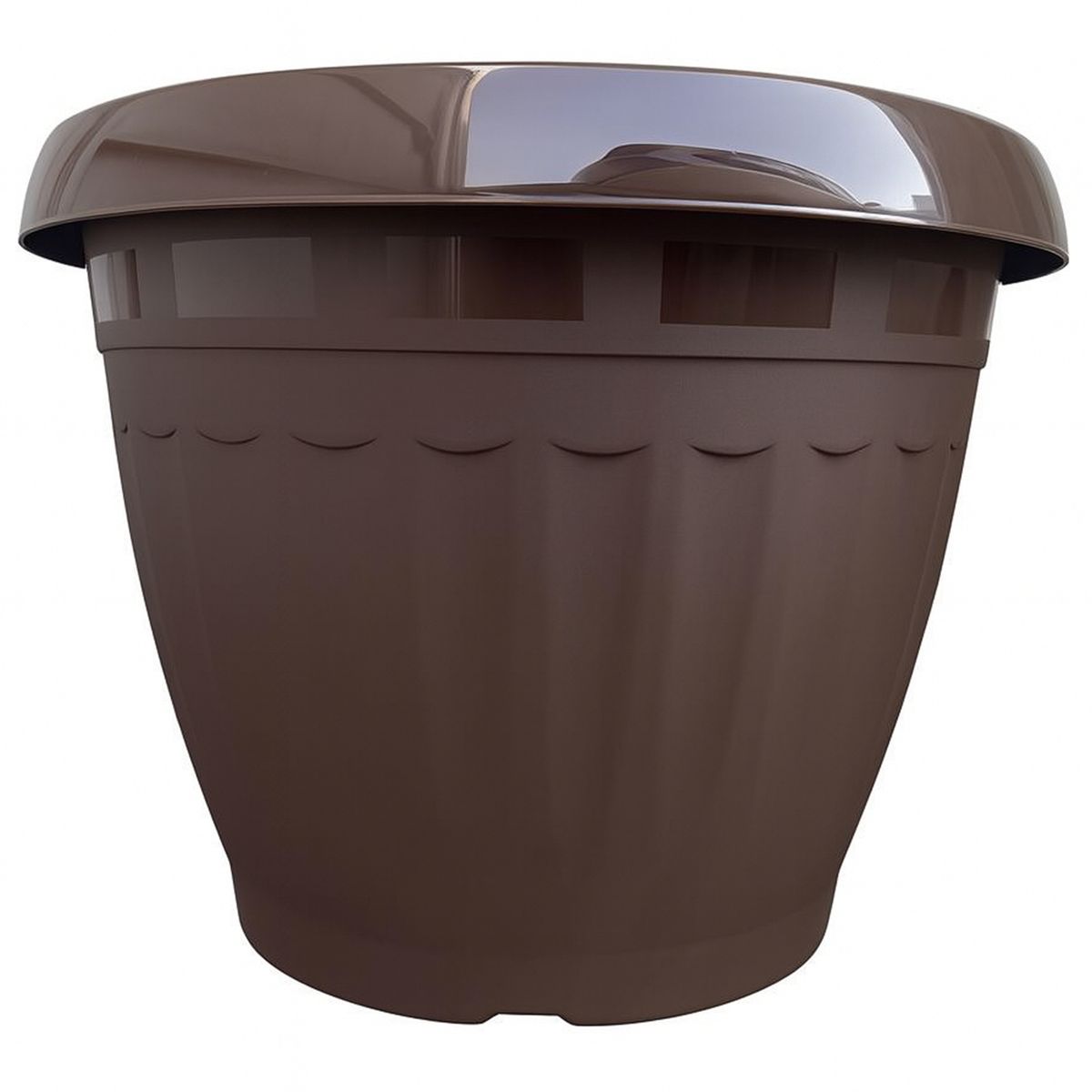 VITALY - Macetero de Plástico 50x45 cm Chocolate