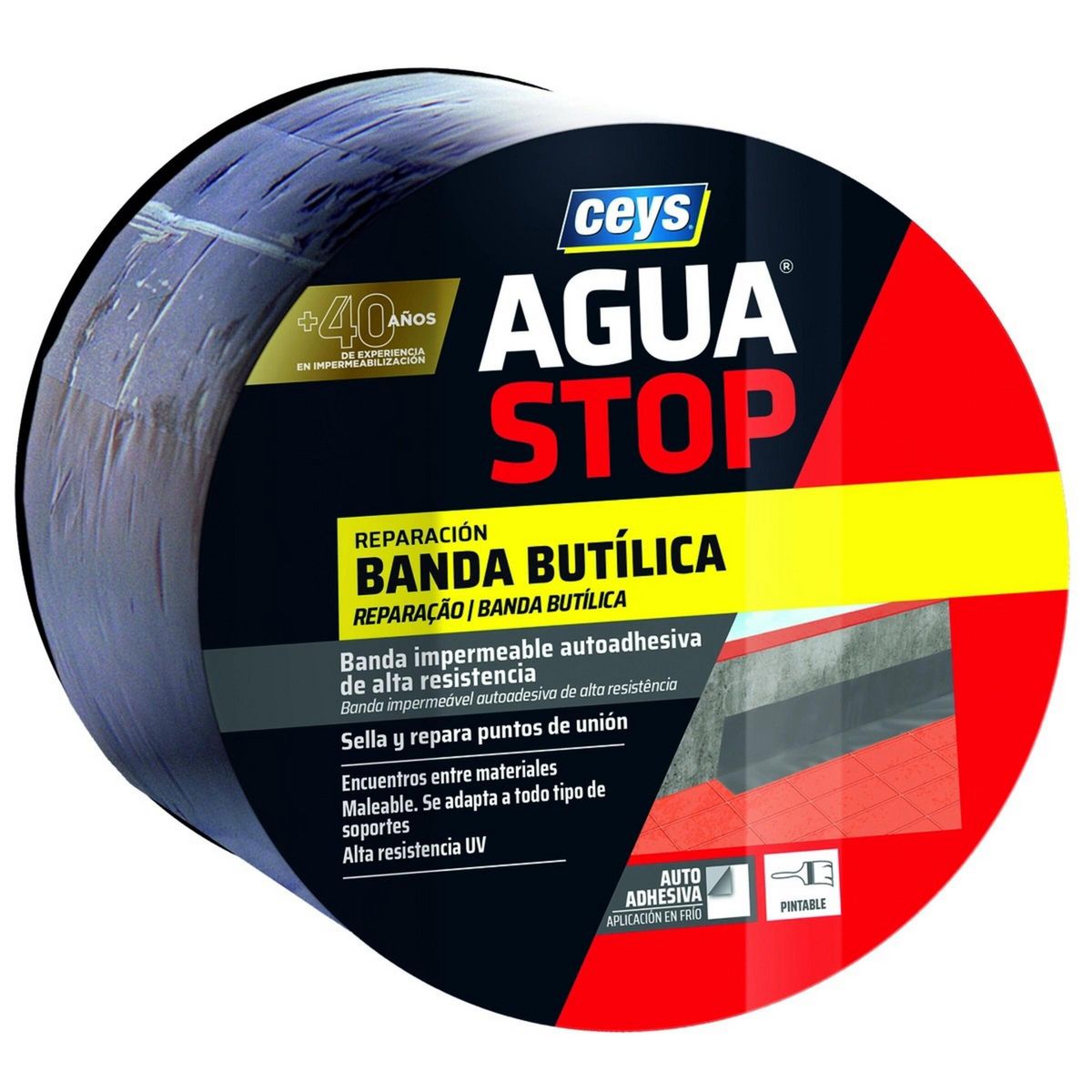 Banda impermeabilizante butílica 10 cm x 3 m gris, marca GENERICO - Foto Principal