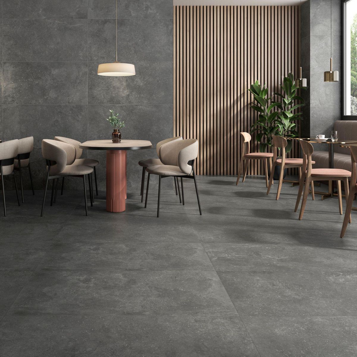 GENERICO - Porcelanato 60x120 cm Cassian Coal Gris Oscuro 1.42 m2