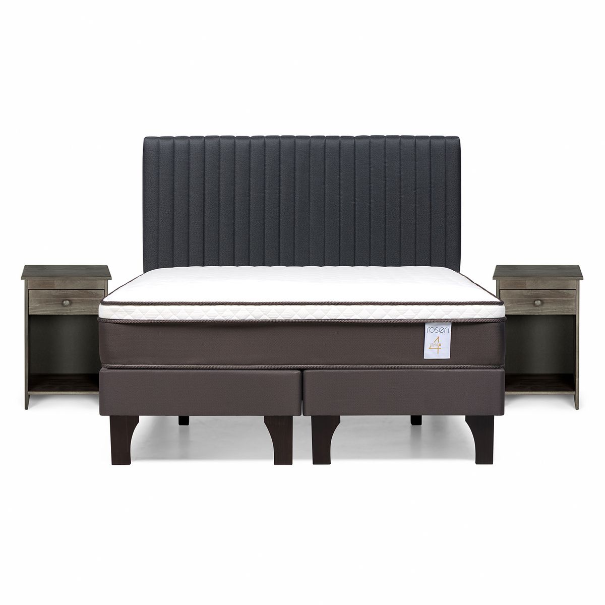 ROSEN - Cama 2 plazas Europea New Style 4 Plus Chocolate
