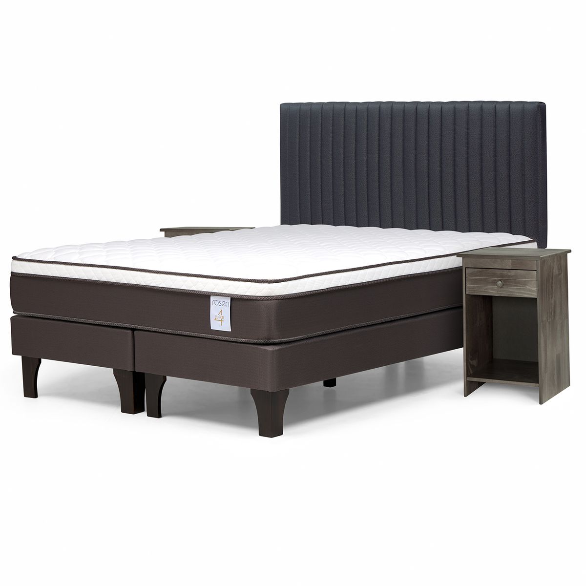 ROSEN - Cama 2 plazas Europea New Style 4 Plus Chocolate