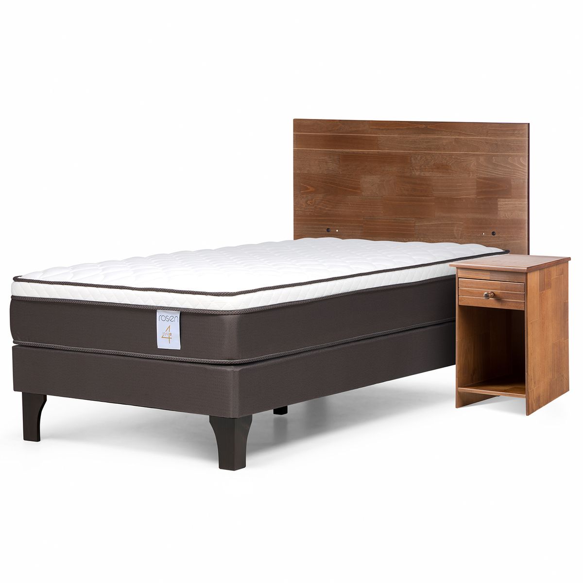 ROSEN - Cama 1.5 plazas Europea New Style 4 Plus Chocolate