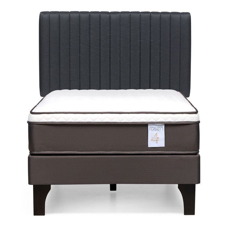ROSEN Cama Europea New Style 4 Plus 1,5 plazas Respaldo Lucio