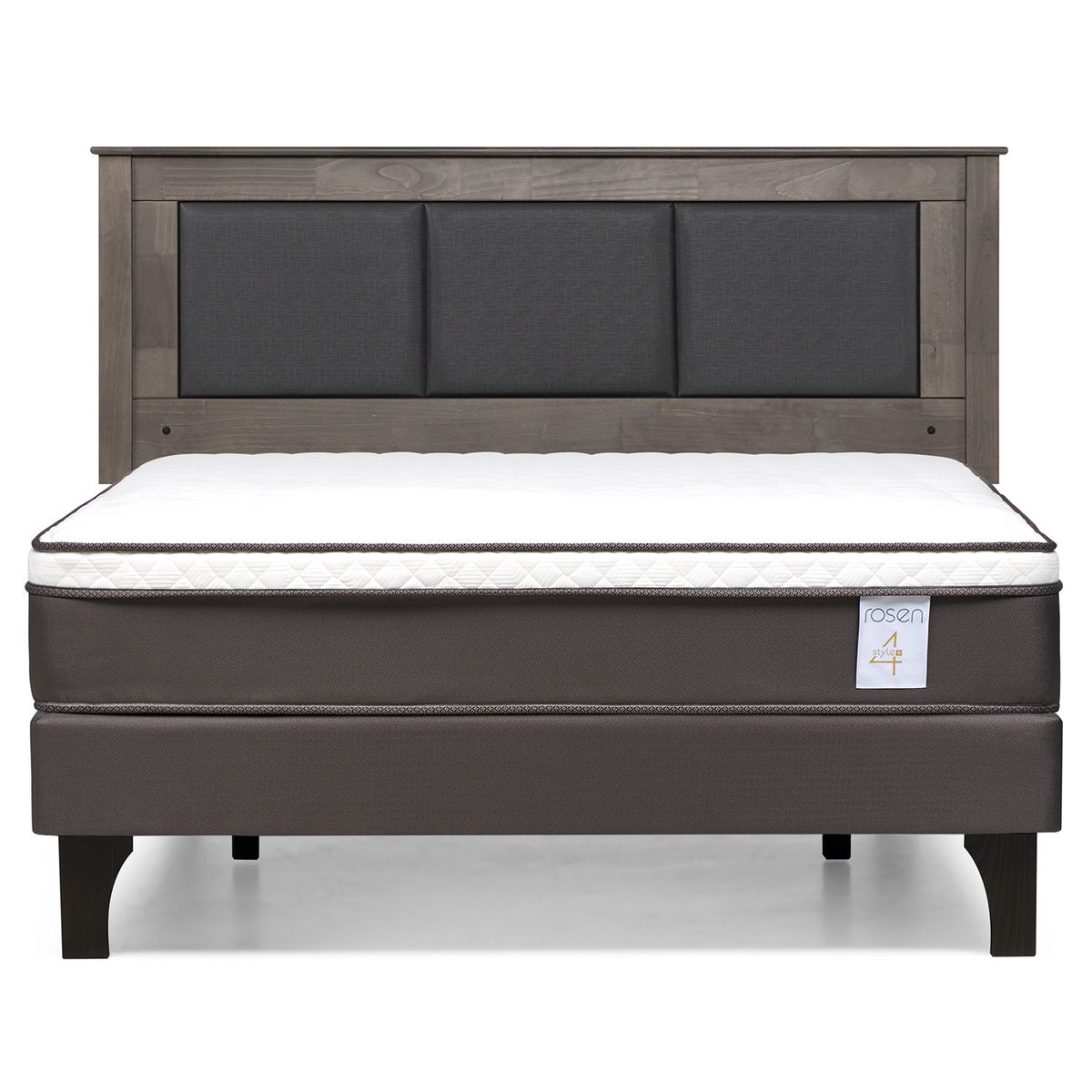 ROSEN - Cama 2 plazas Europea New Style 4 Plus Chocolate