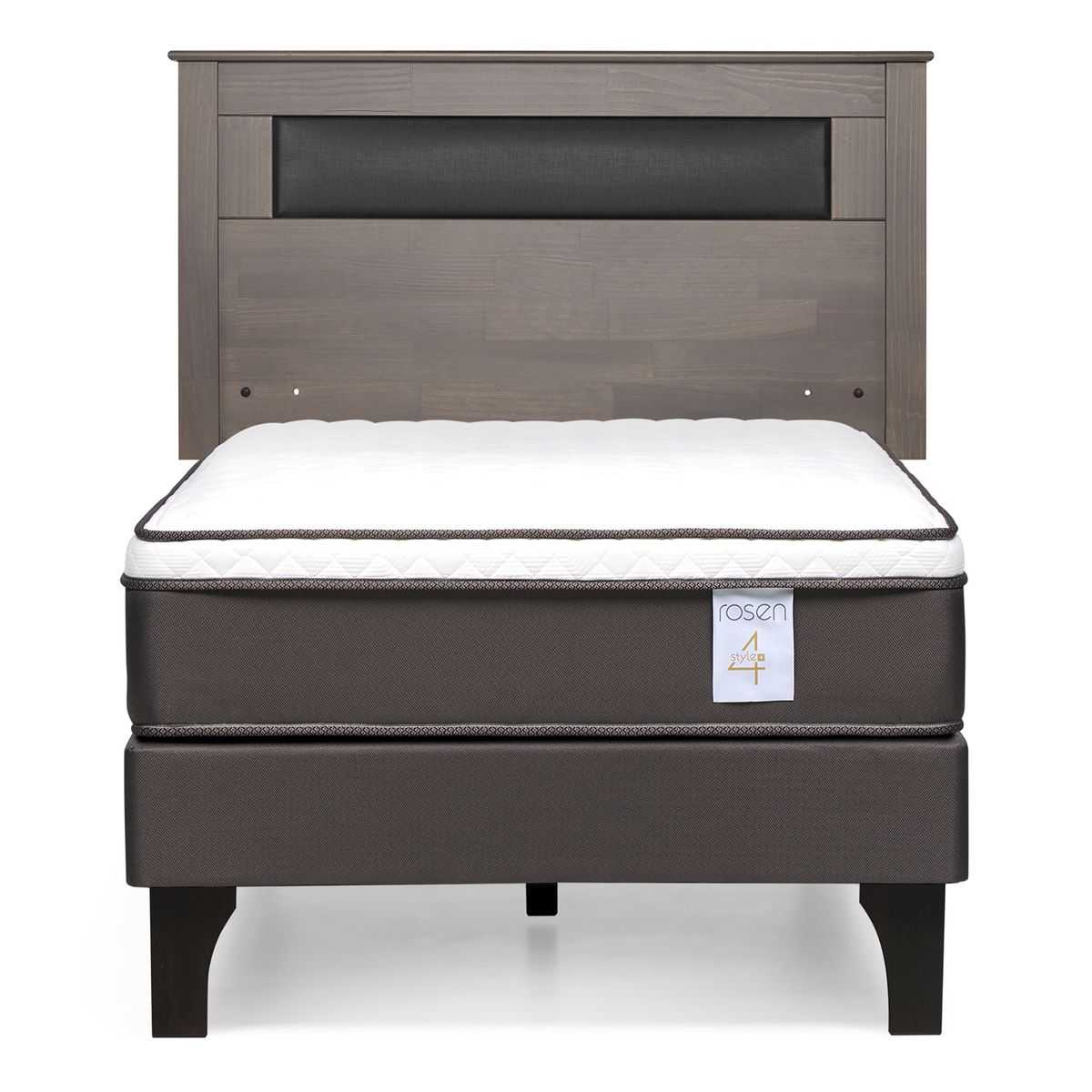 ROSEN - Cama 1.5 plazas Europea New Style 4 Plus Chocolate