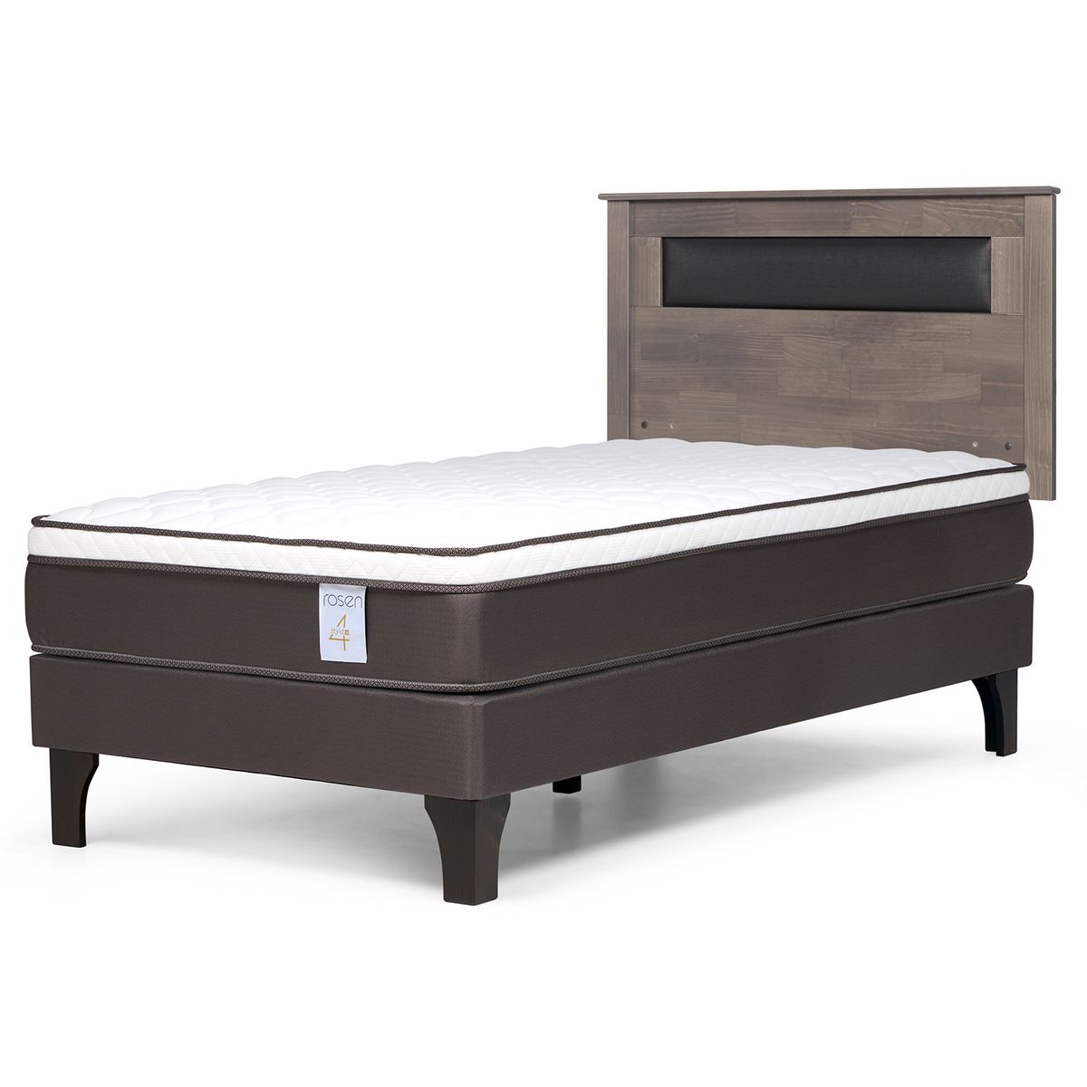 ROSEN - Cama 1.5 plazas Europea New Style 4 Plus Chocolate