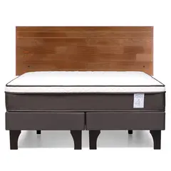 ROSEN - Cama 2 plazas Europea New Style 4 Plus Chocolate