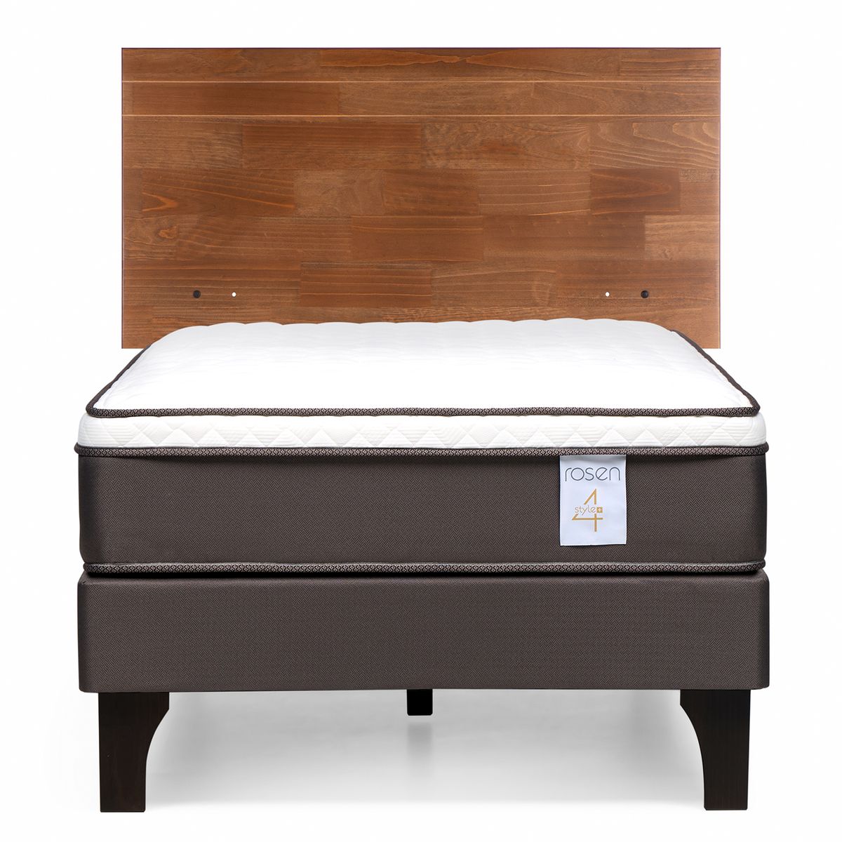 ROSEN - Cama 1.5 plazas Europea New Style 4 Plus Chocolate