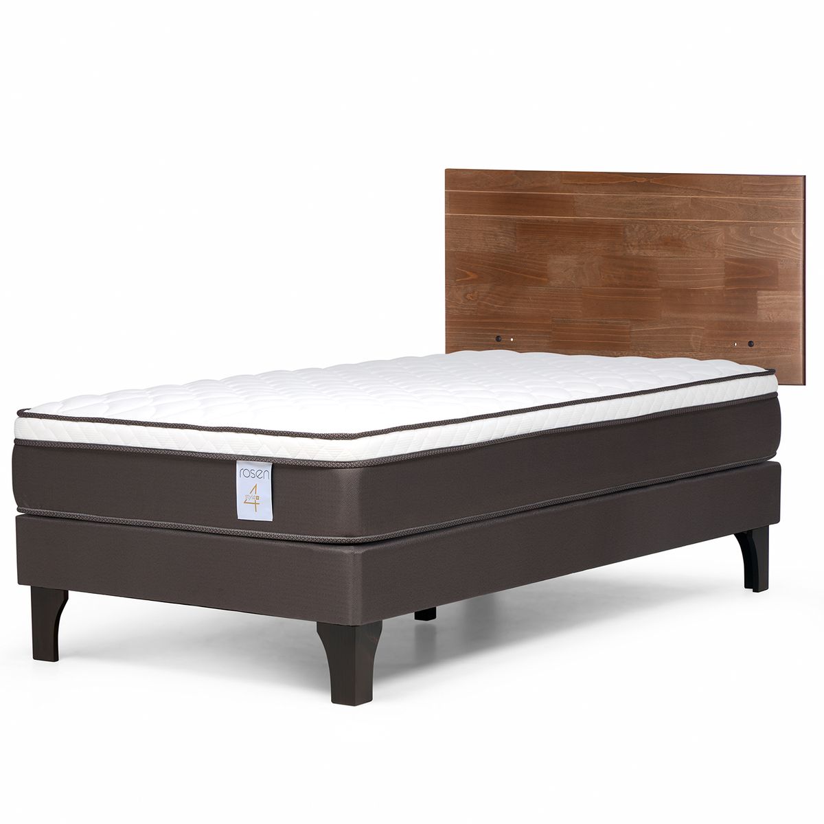 ROSEN - Cama 1.5 plazas Europea New Style 4 Plus Chocolate
