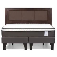 ROSEN - Cama 2 plazas Europea New Style 4 Plus Chocolate