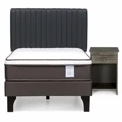 ROSEN - Cama 1.5 plazas Europea New Style 4 Plus Chocolate
