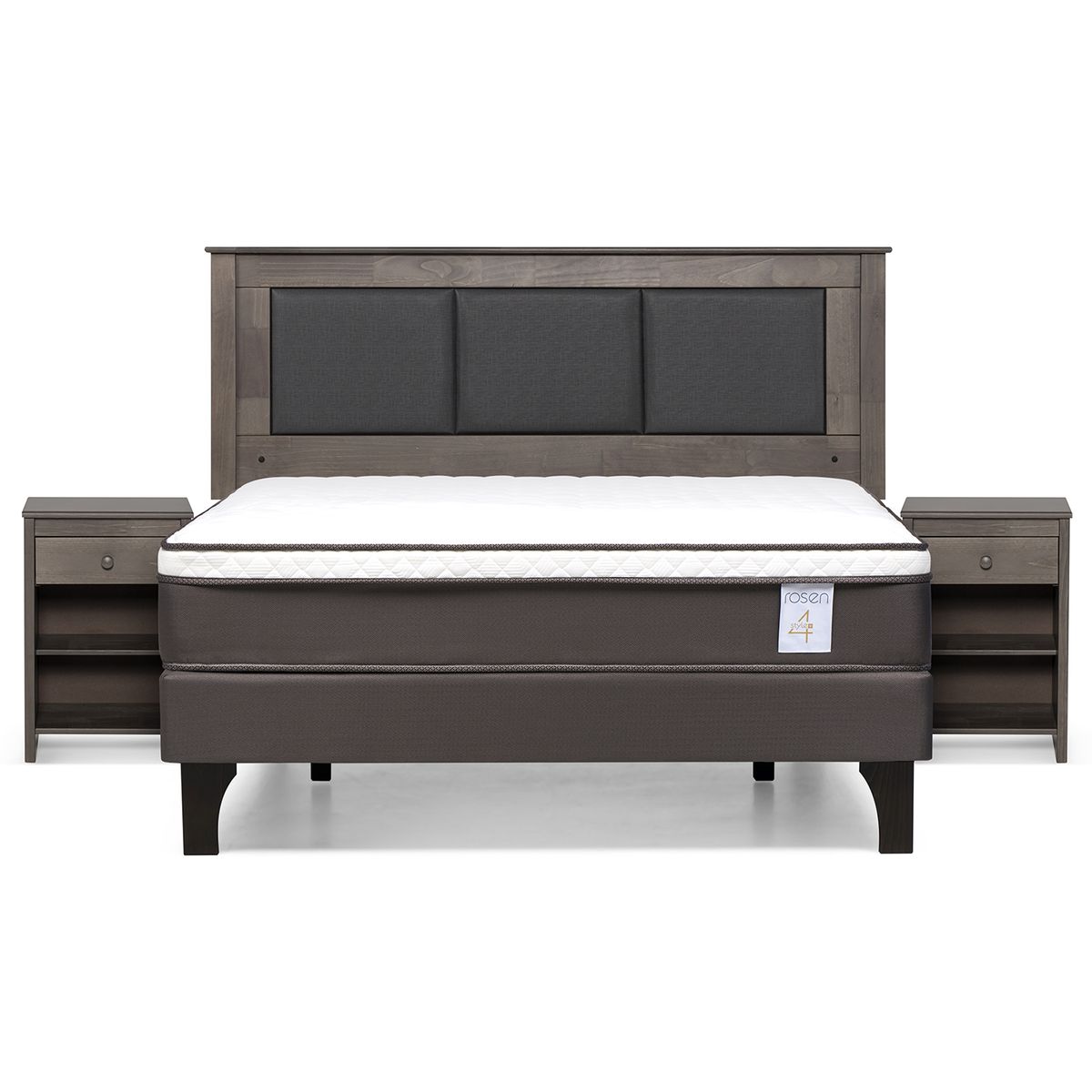 ROSEN - Cama 2 plazas Europea New Style 4 Plus Chocolate