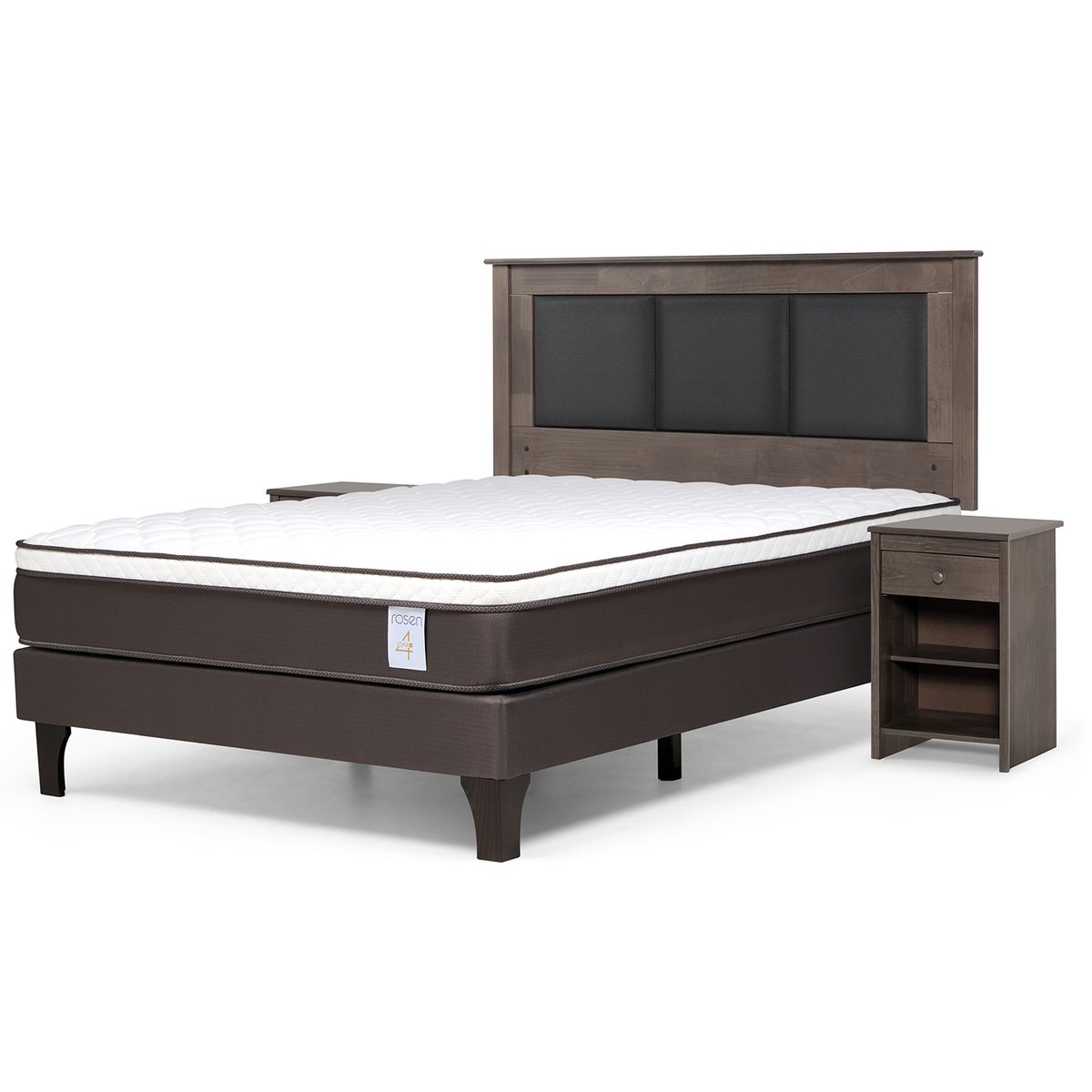 ROSEN - Cama 2 plazas Europea New Style 4 Plus Chocolate