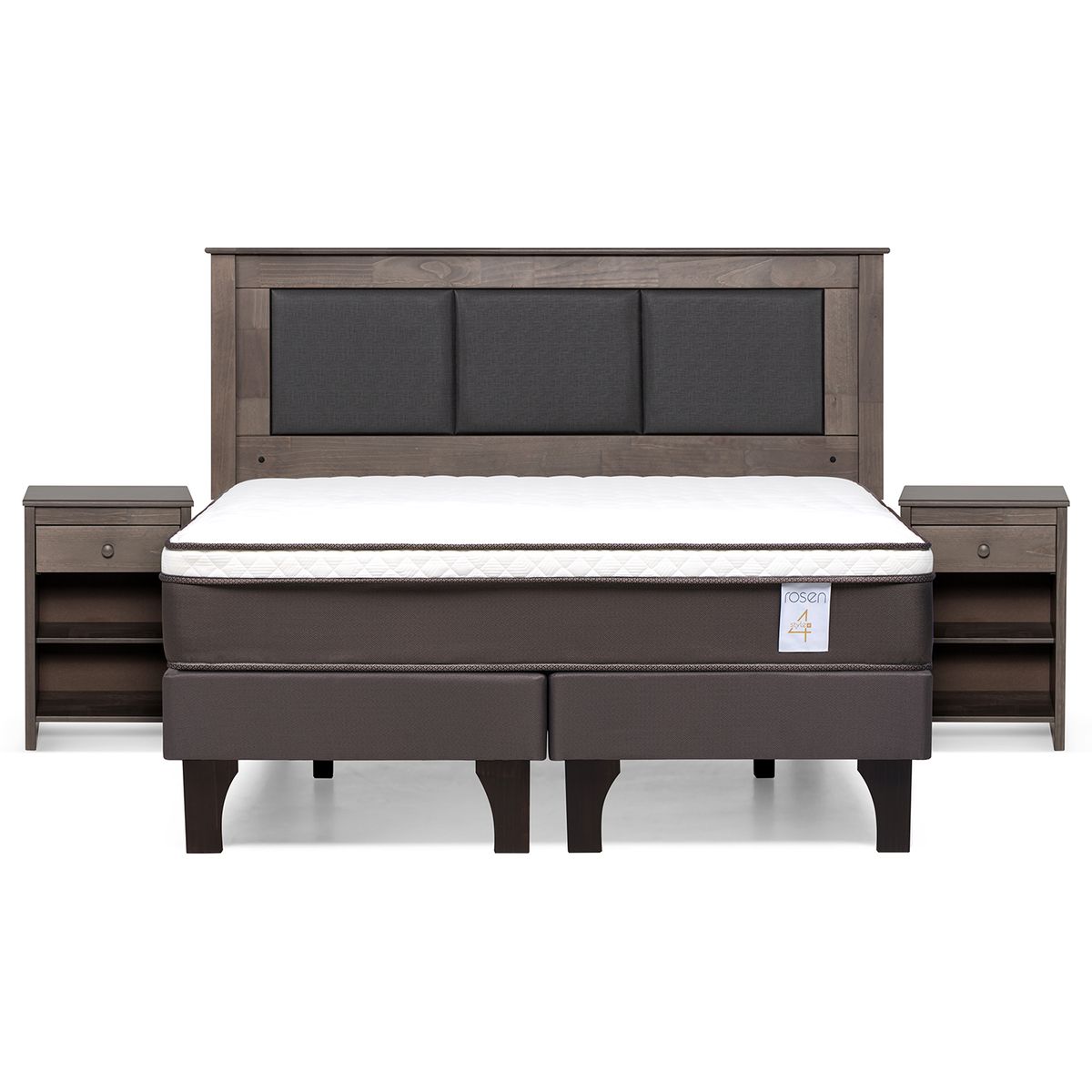 ROSEN - Cama 2 plazas Europea New Style 4 Plus Chocolate
