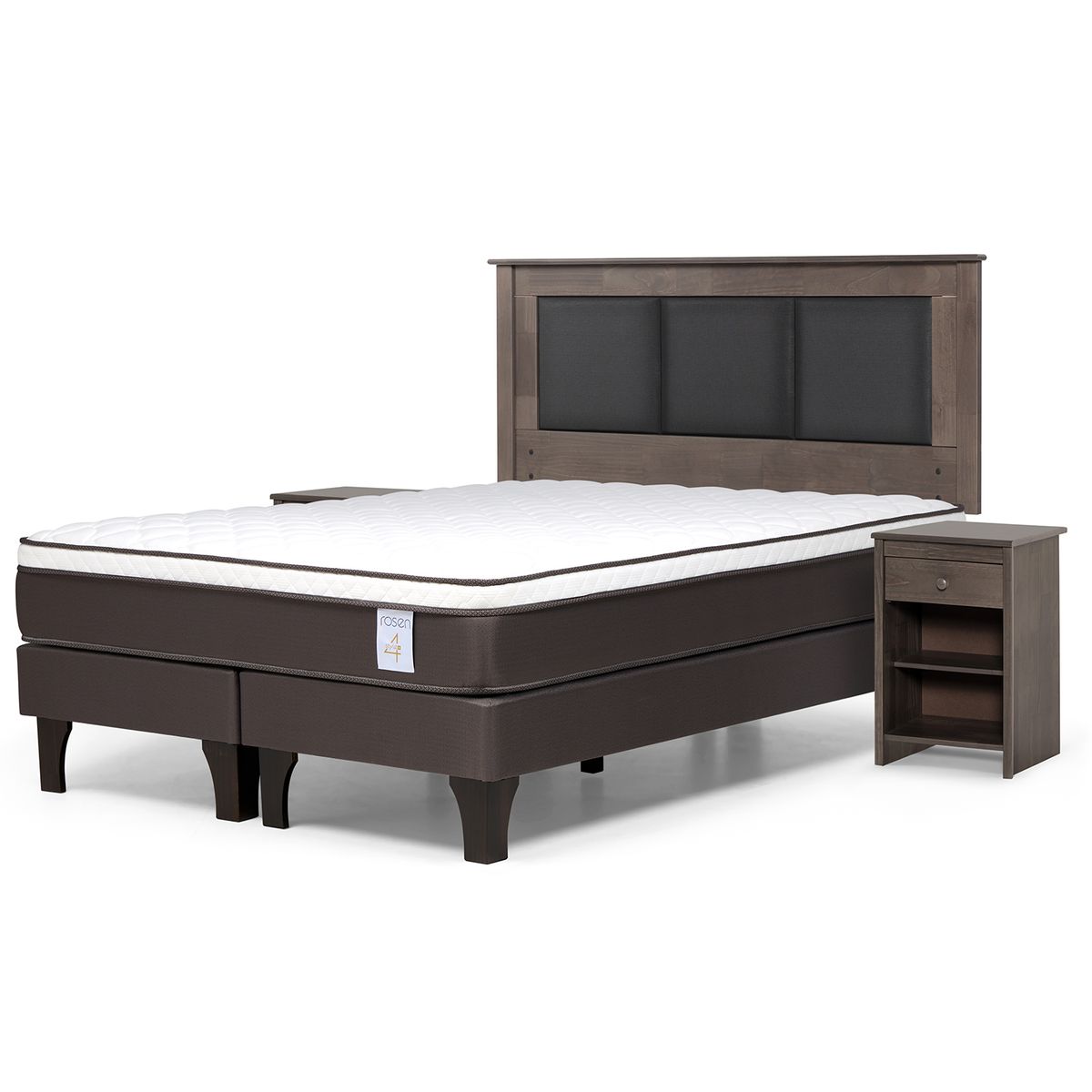 ROSEN - Cama 2 plazas Europea New Style 4 Plus Chocolate