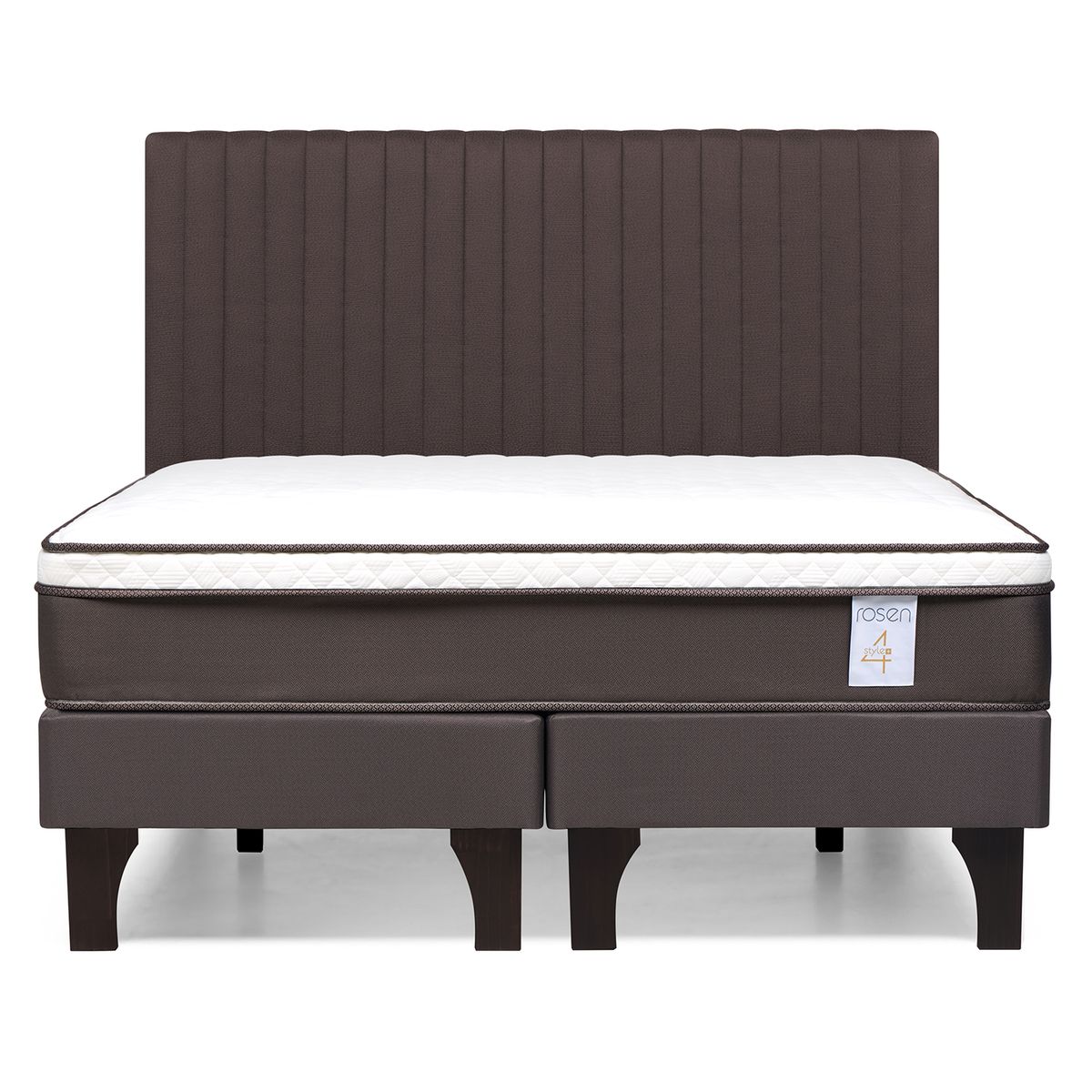 ROSEN - Cama 2 plazas Europea New Style 4 Plus Chocolate