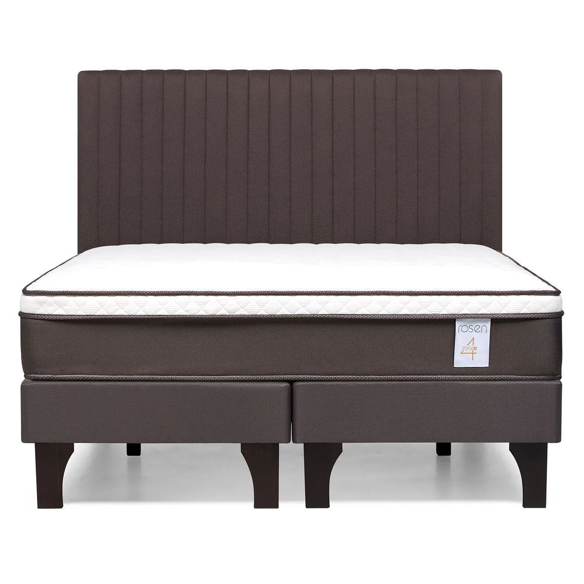 ROSEN - Cama 2 plazas Europea New Style 4 Plus Chocolate