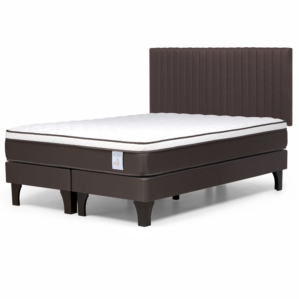 ROSEN - Cama 2 plazas Europea New Style 4 Plus Chocolate