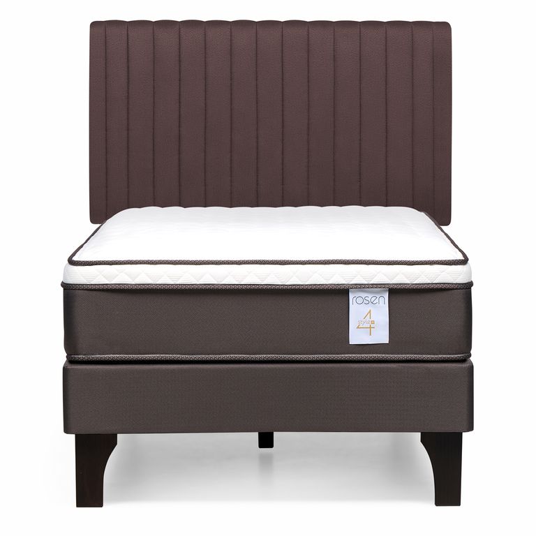 ROSEN Cama Europea New Style 4 Plus 1,5 plazas Respaldo Lucio