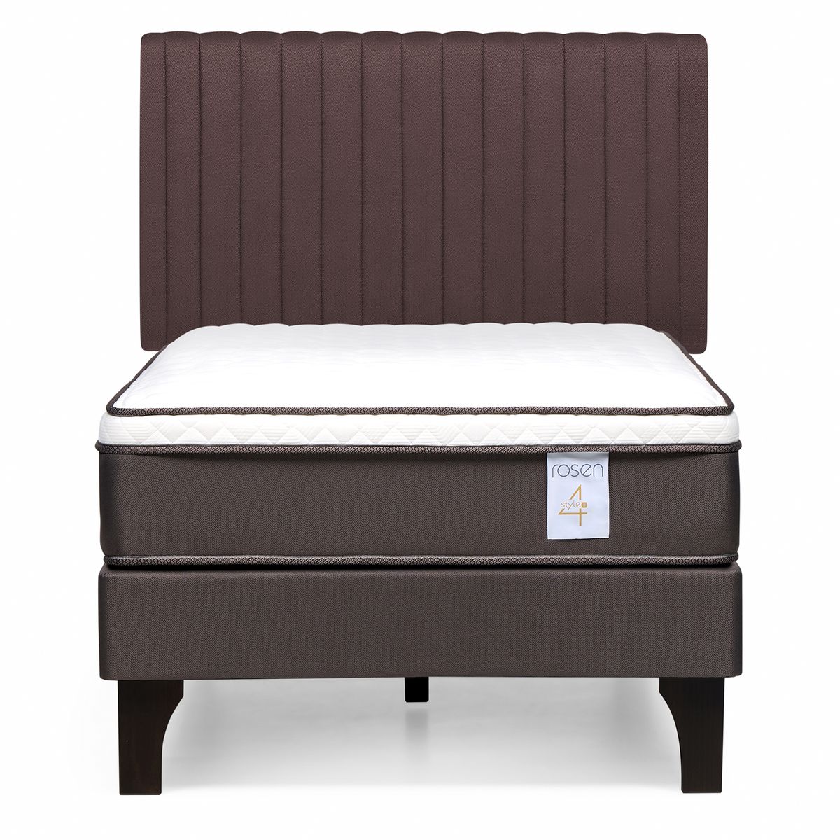 ROSEN - Cama 1.5 plazas Europea New Style 4 Plus Chocolate