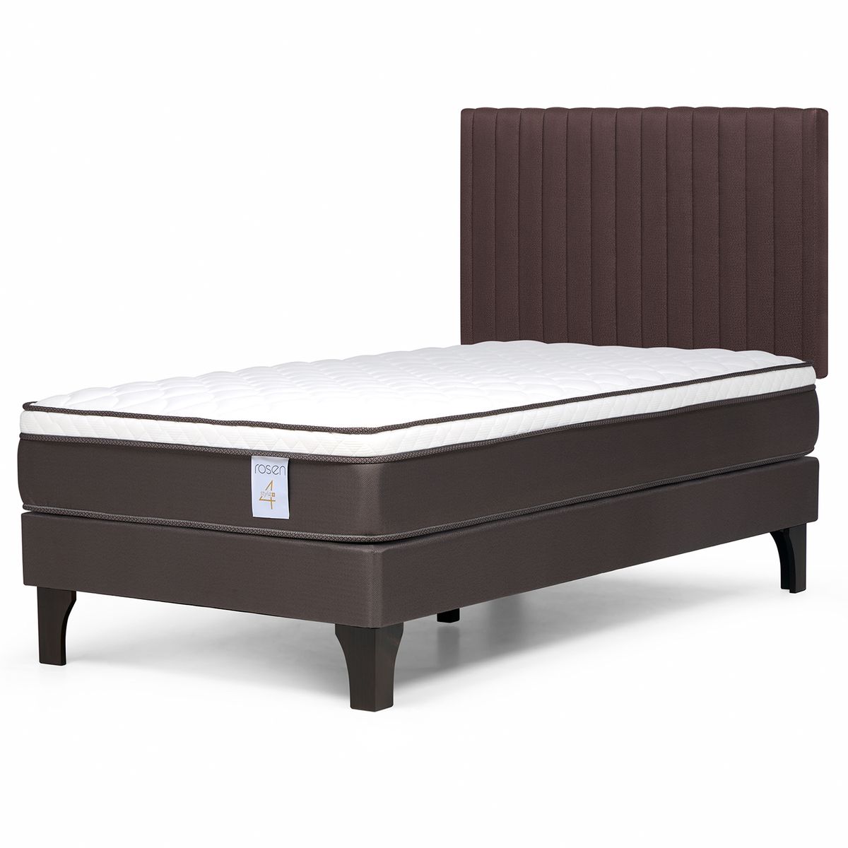 ROSEN - Cama 1.5 plazas Europea New Style 4 Plus Chocolate