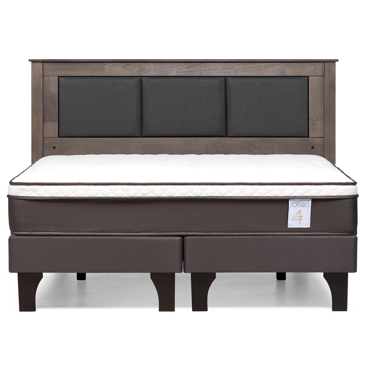 ROSEN - Cama King Europea New Style 4 Plus Chocolate