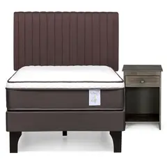 ROSEN - Cama 1.5 plazas Europea New Style 4 Plus Chocolate
