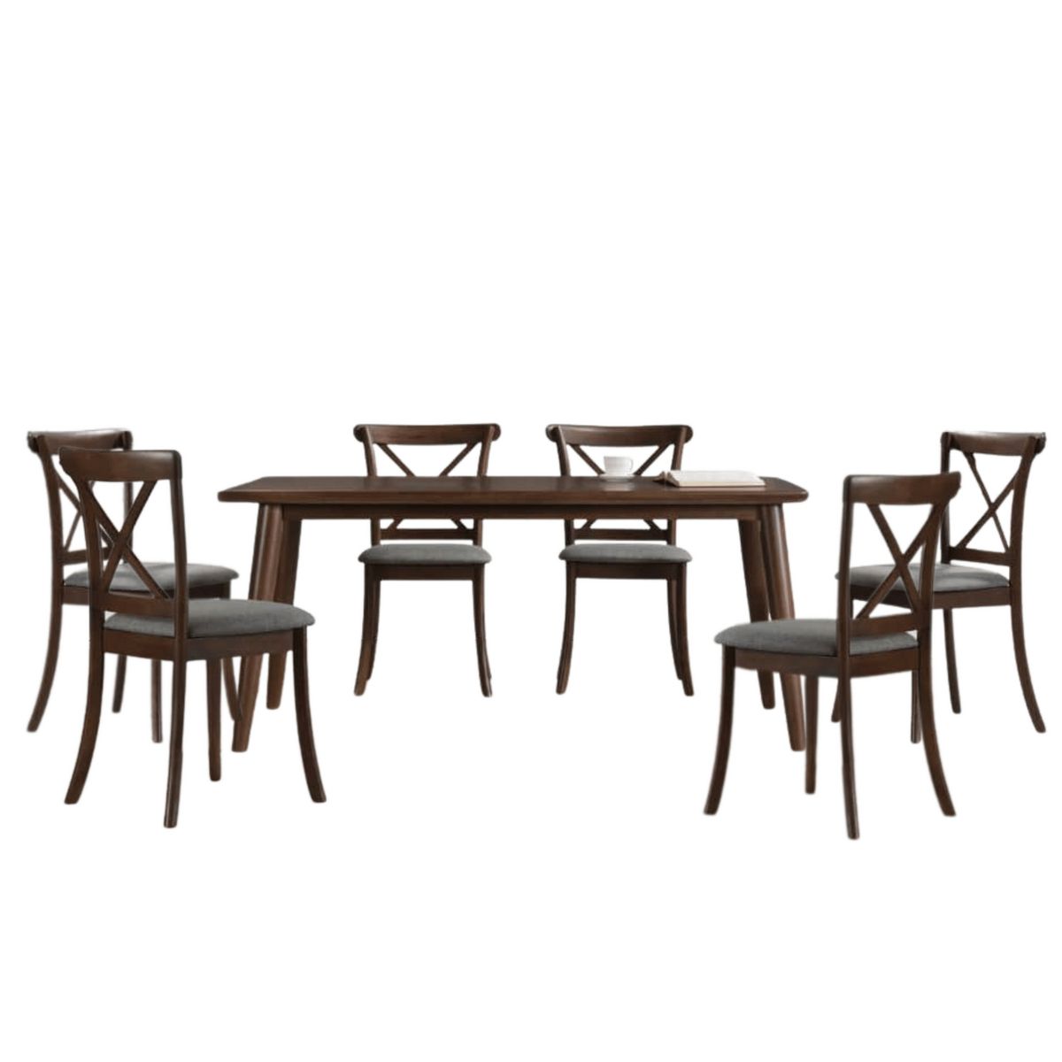 HOME MOBILI - Juego de Comedor Zagreb 6 Sillas Mesa Rectangular 85x160x74 cm 