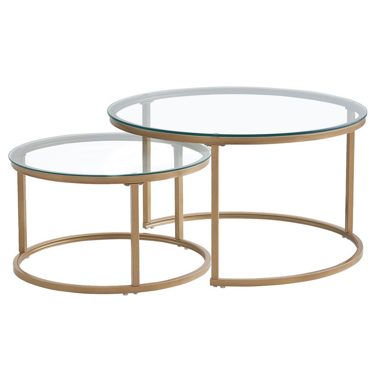 HOME MOBILI - Mesa de Centro Nido Golden Dorado 80x80x45 cm