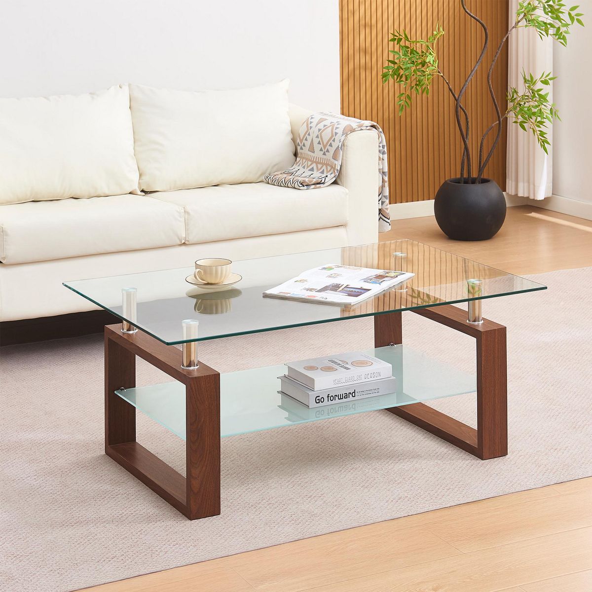 HOME MOBILI - Mesa de Centro Cubic Café 70x110x45 cm