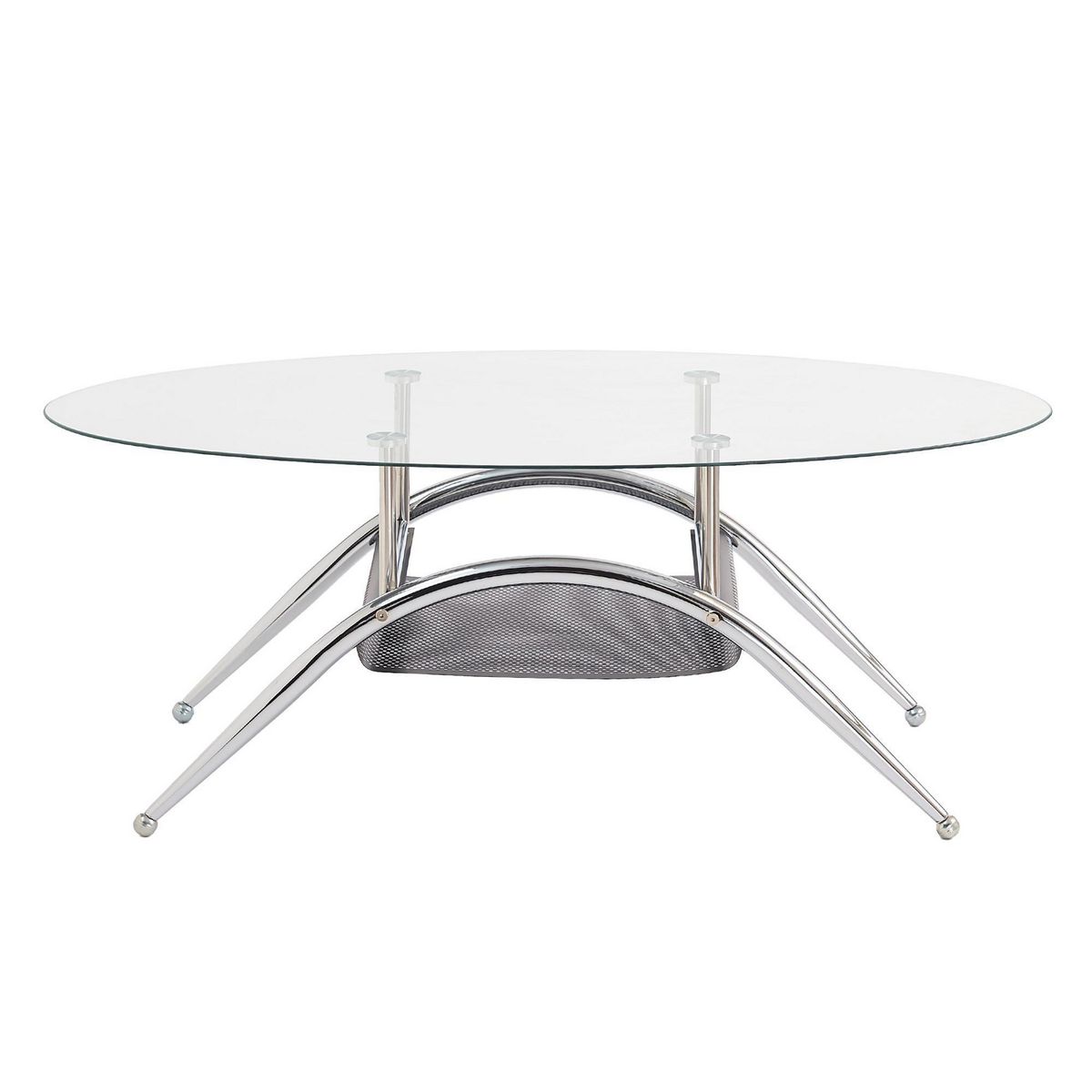 HOME MOBILI - Mesa de Centro Oval Silver 60x110x45 cm
