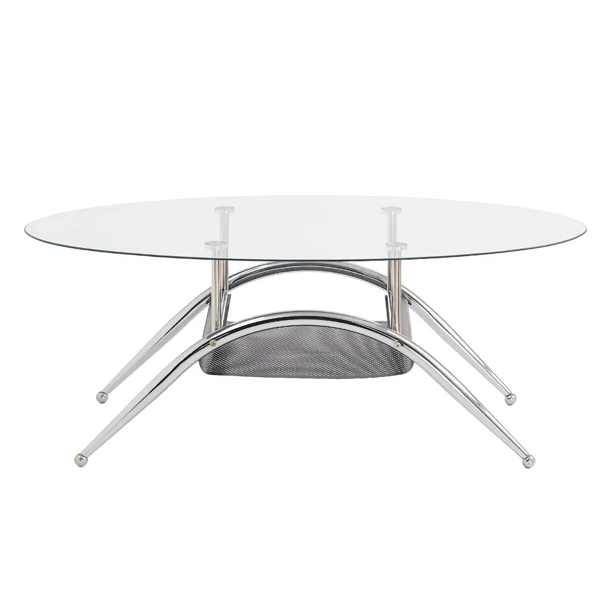 HOME MOBILI - Mesa de Centro Oval Silver 60x110x45 cm