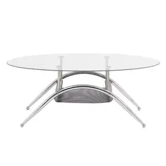 HOME MOBILI - Mesa de Centro Oval Silver 60x110x45 cm