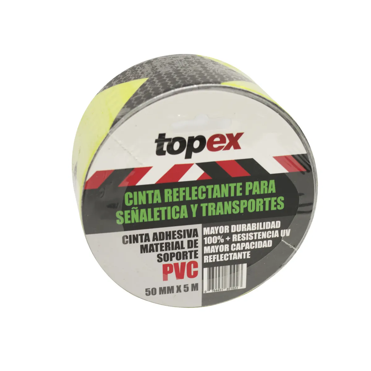 TOPEX - Cinta Reflectante Amarillo/Negro 50mm x 5 m